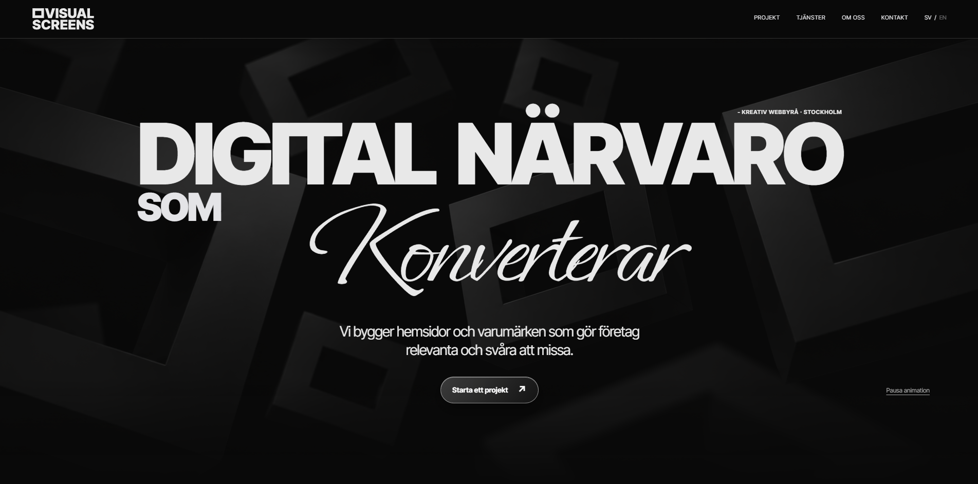 Visual Screens webbplats